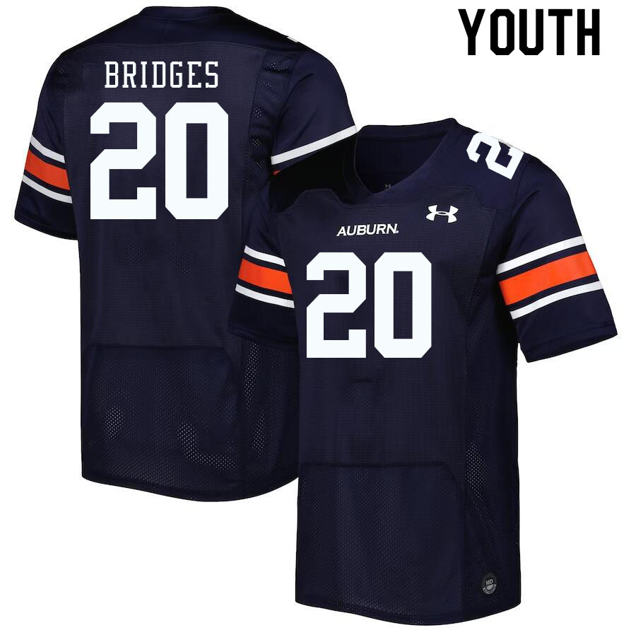 Youth #20 Cayden Bridges Auburn Tigers College Football Jerseys Stitched-Navy